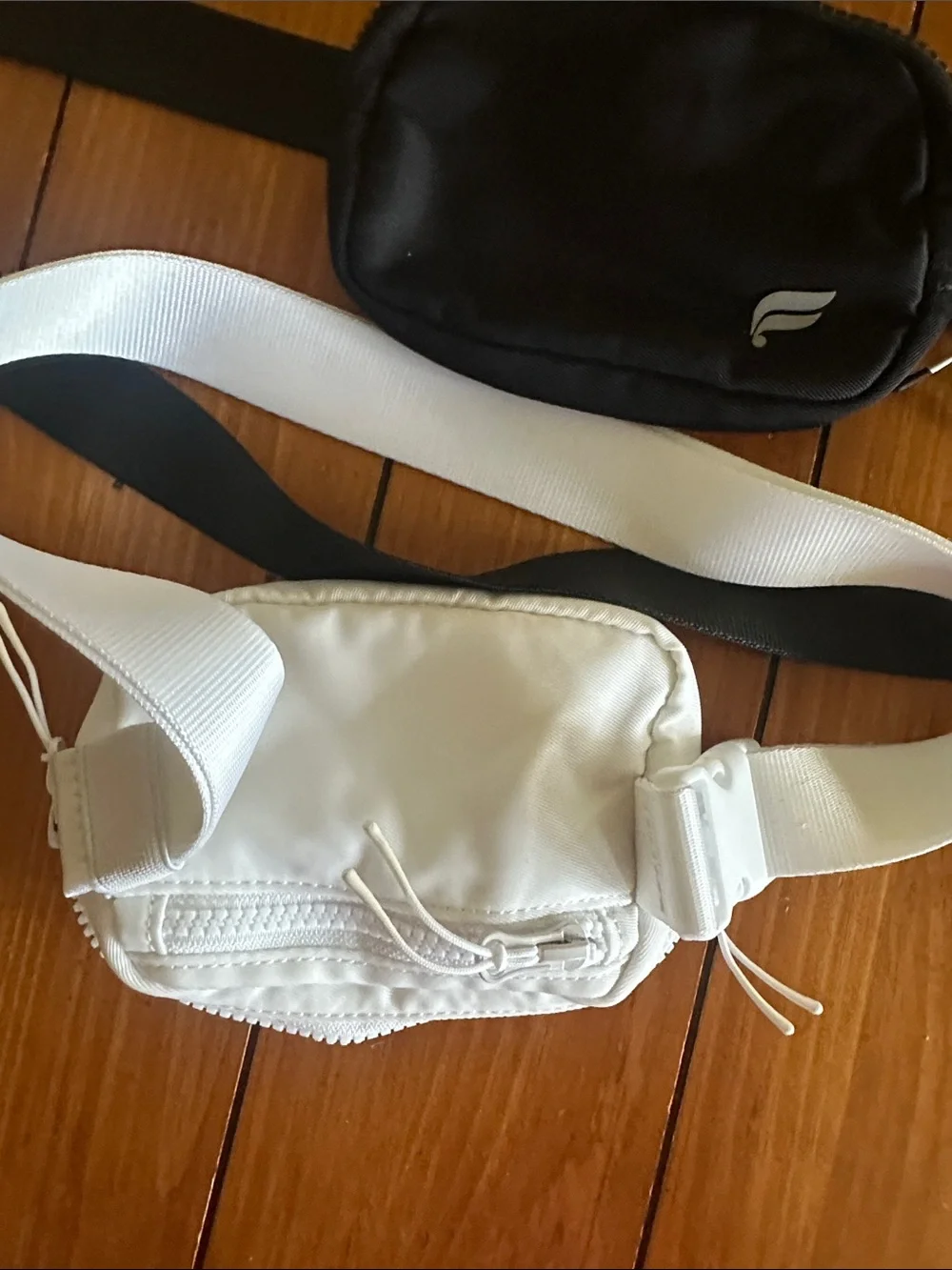Fabletics Black and White Crossbody Waist Bags — Dual Pack